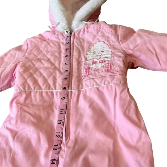 Vintage Pink Quilted Snowsuit with Humpty Dumpty Embroidered 12 Months Unisex - Picture 12 of 12